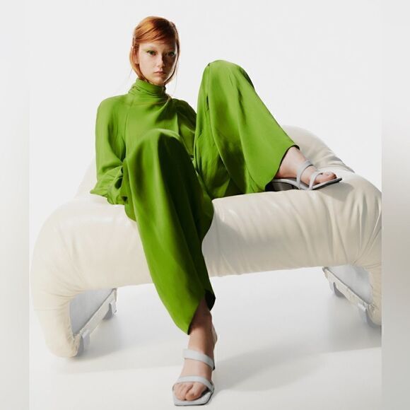 ZARA GENUINE LEATHER STRAPPY SANDALS - Picture 3 of 6